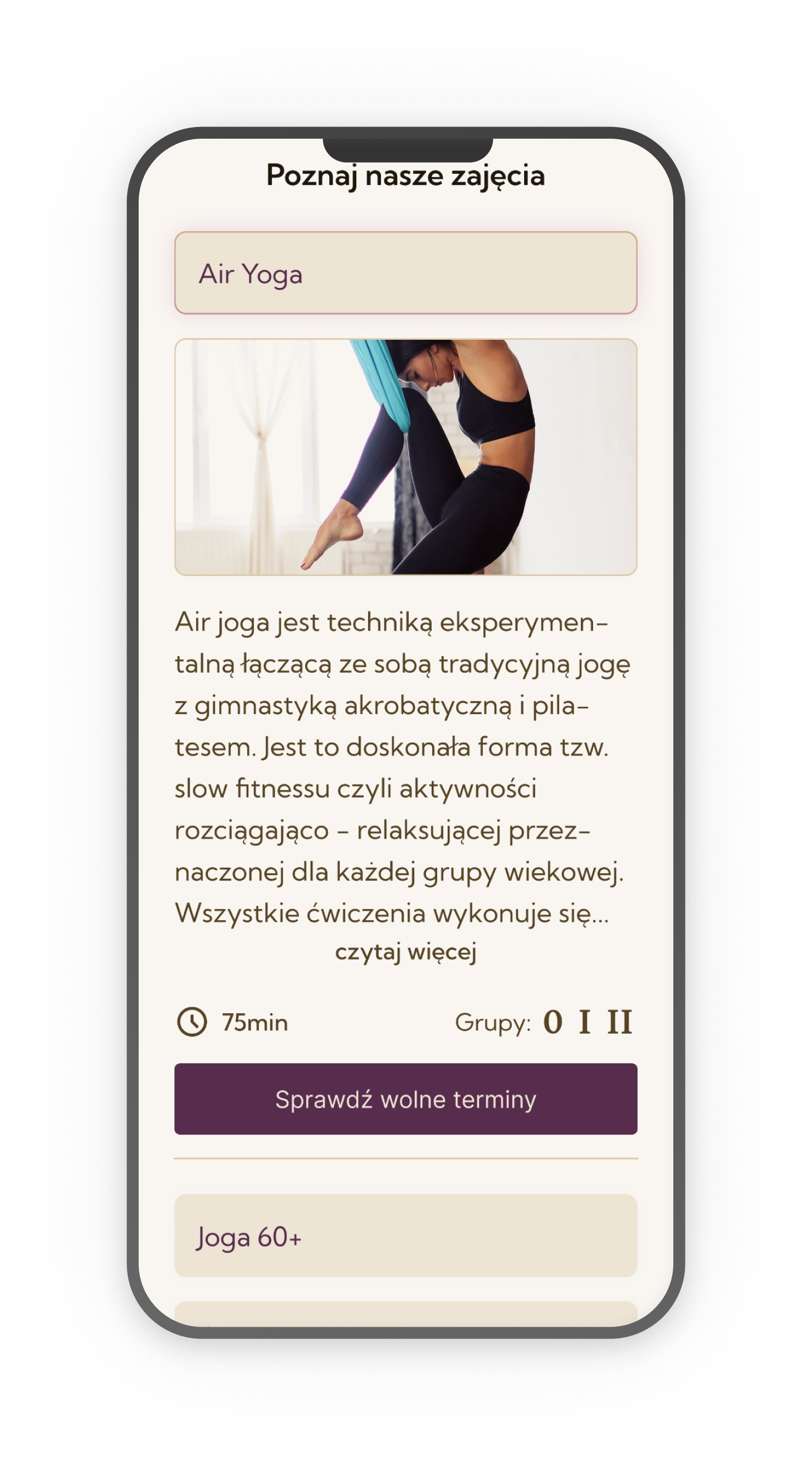 screen sekcji hero w wersji mobilnej