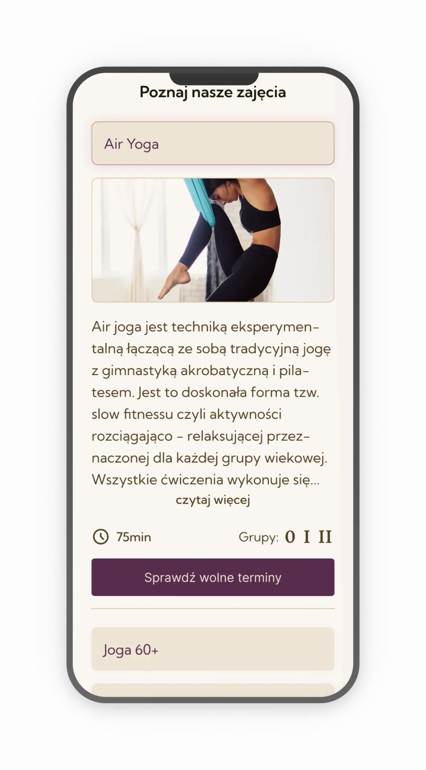 screen sekcji hero w wersji mobilnej