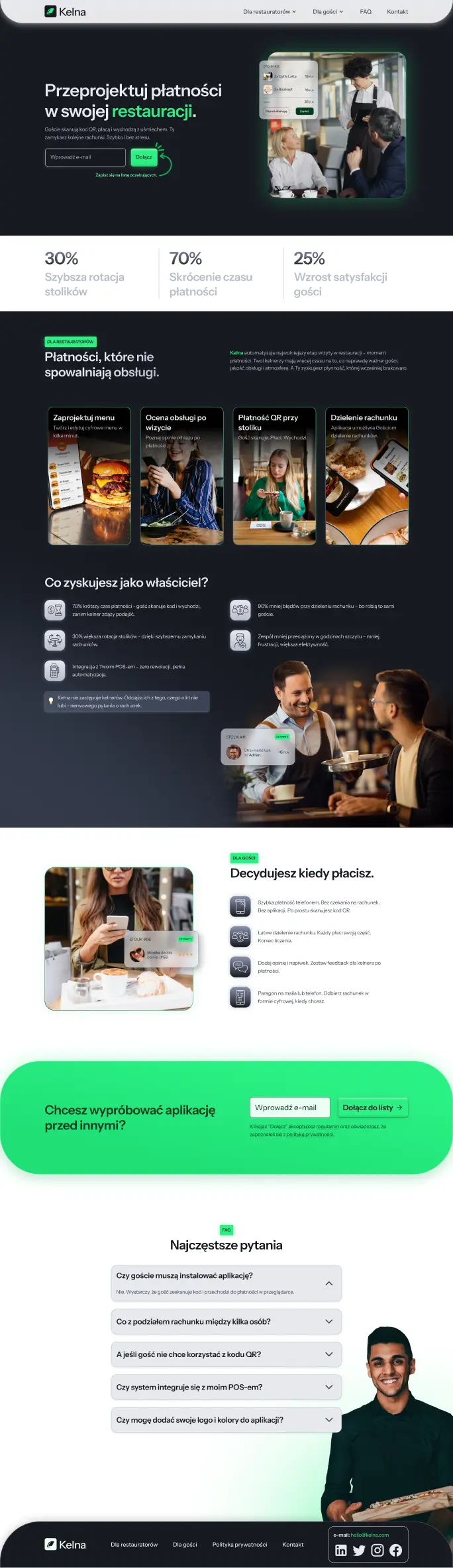 kelna landing page podgląd